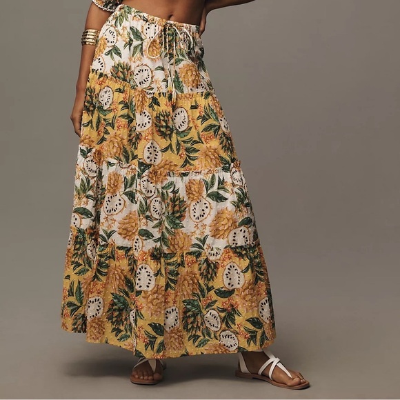 NWT Farm Rio Mixed Biriba Maxi Skirt